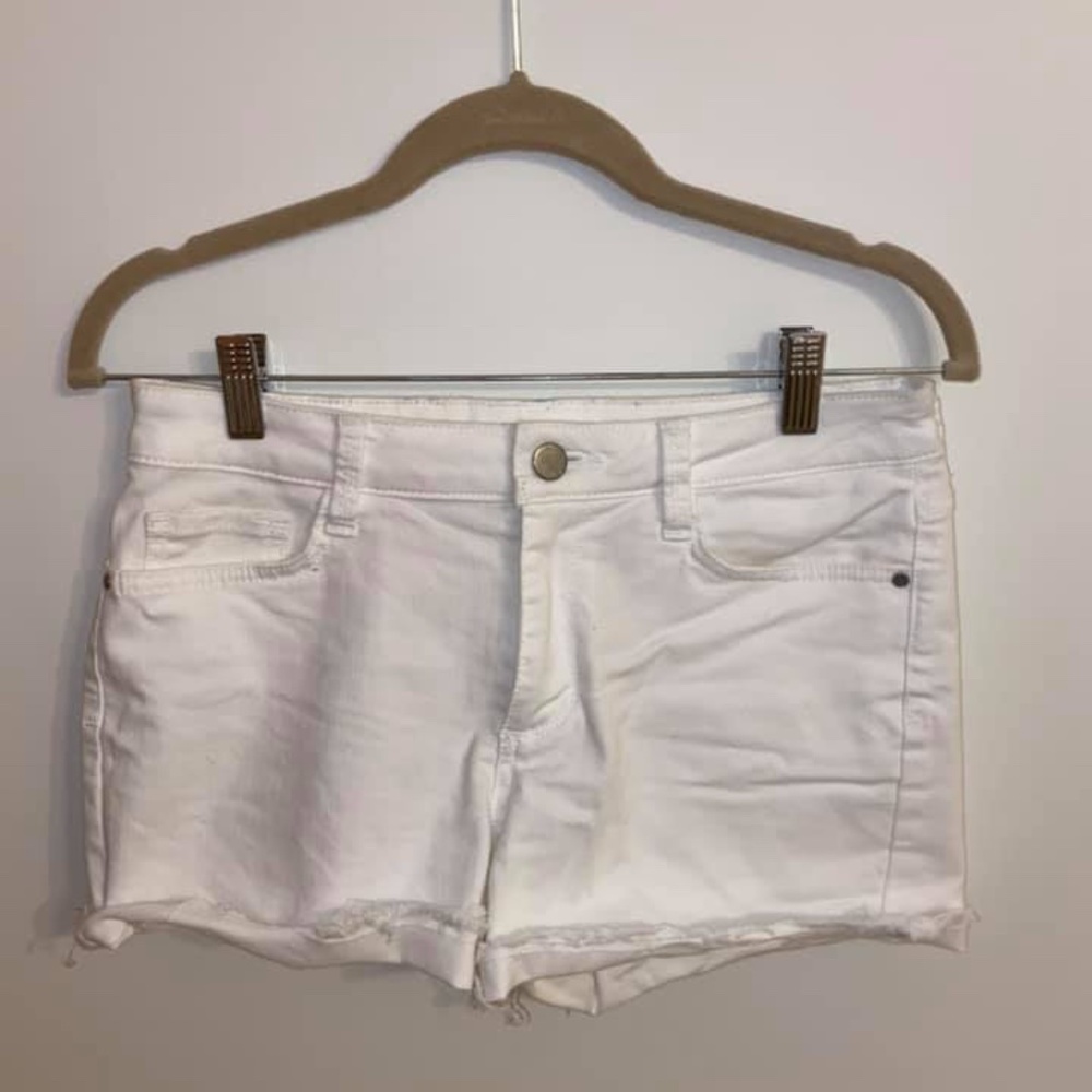 White denim shorts